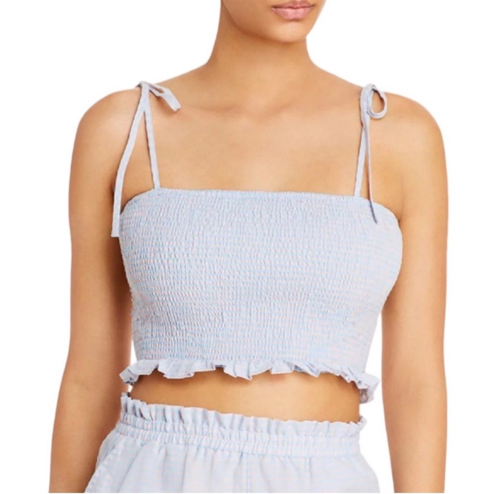 BlankNYC Blue & Pink Smocked Crop Top